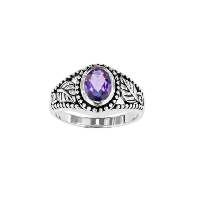 Sterling Silver Amethyst Vintage Ring