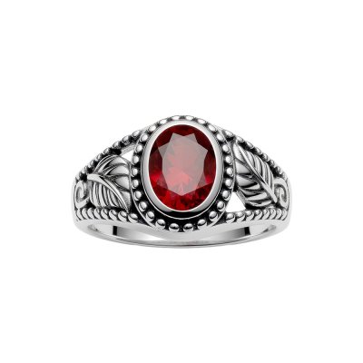 Sterling Silver Garnet Vintage Ring