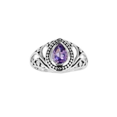 Sterling Silver Amethyst Pear Ring