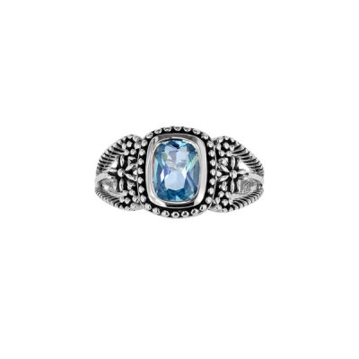 Sterling Silver Blue Topaz Vintage Ring