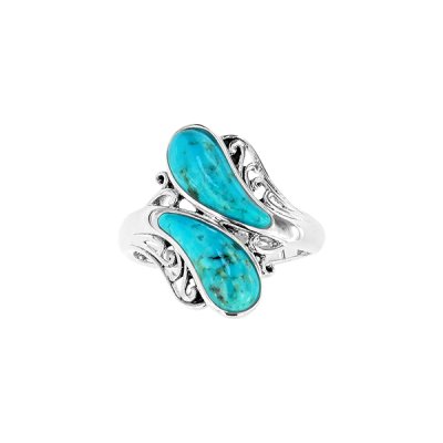 Sterling Silver Turquoise Bypass Ring