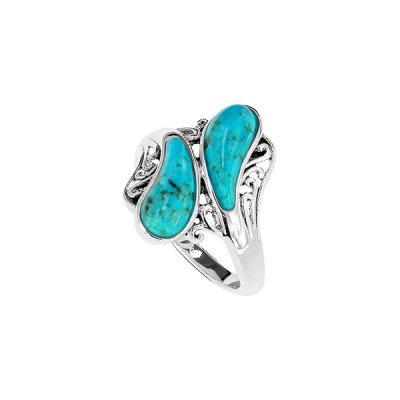 Sterling Silver Turquoise Bypass Ring