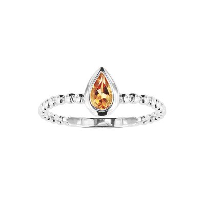 Sterling Silver Citrine Soliatire Ring
