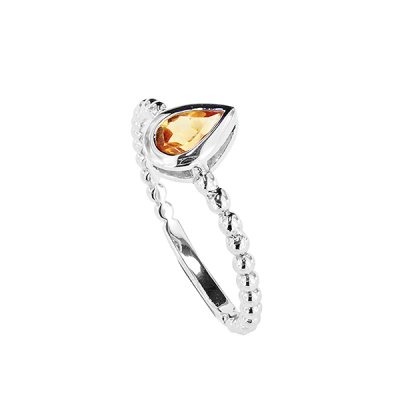 Sterling Silver Citrine Soliatire Ring