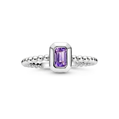 Sterling Silver Amethyst Soliatire Ring