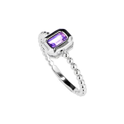 Sterling Silver Amethyst Soliatire Ring