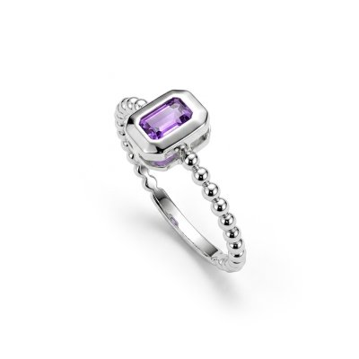 Sterling Silver Amethyst Soliatire Ring