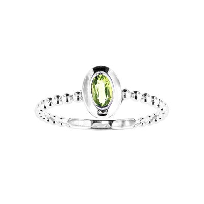 Sterling Silver Peridot Soliatire Ring