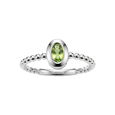 Sterling Silver Peridot Soliatire Ring