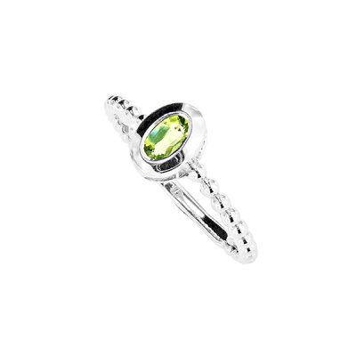 Sterling Silver Peridot Soliatire Ring