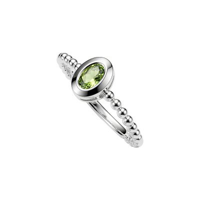 Sterling Silver Peridot Soliatire Ring
