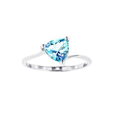 Sterling Silver Sky Blue Topaz Trillion Ring