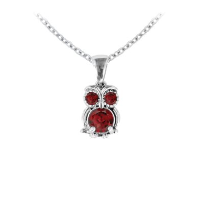 Sterling Silver Owl Pendant with Chain 18 Inches