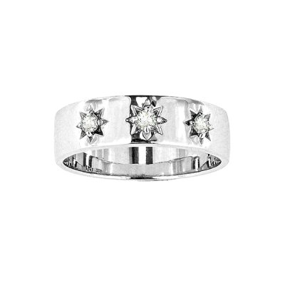 Sterling Silver White Cubic Zirconia Northstar Ring
