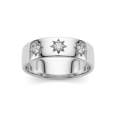 Sterling Silver White Cubic Zirconia Northstar Ring