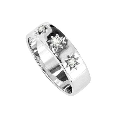 Sterling Silver White Cubic Zirconia Northstar Ring