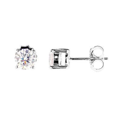 Sterling Silver Moissanite Stud Earrings