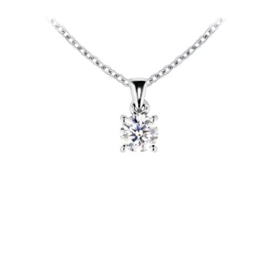 Sterling Silver Moissanite Pendant With Chian 18 Inches