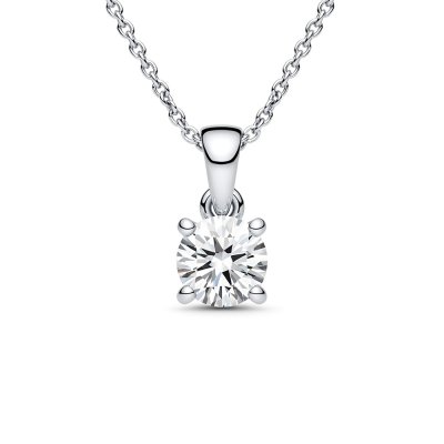 Sterling Silver Moissanite Pendant With Chian 18 Inches