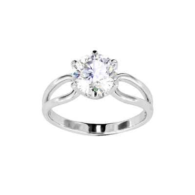 Sterling Silver Moissanite Ring