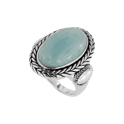 Sterling Silver Milky Aquamarine Ring