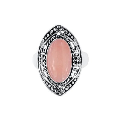 Sterling Silver Pink Peruvian Opal Ring