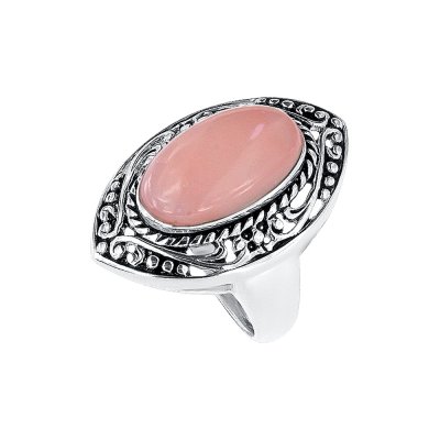 Sterling Silver Pink Peruvian Opal Ring