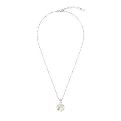 Sterling Silver Mother of Pearl Capricorn Zodiac Pendant With Chain 18 Inches