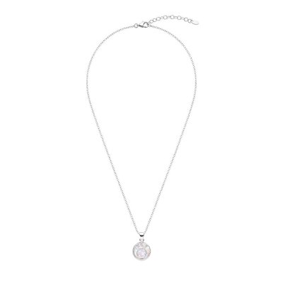 Sterling Silver Mother of Pearl Taurus Zodiac Pendant With Chain 18 Inches