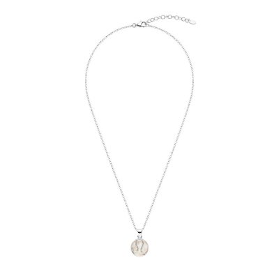 Sterling Silver Mother of Pearl Leo Zodiac Pendant With Chain 18 Inches