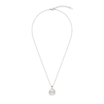 Sterling Silver Mother of Pearl Vigo Zodiac Pendant With Chain 18 Inches