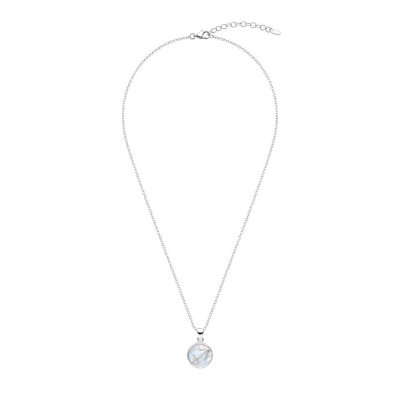 Sterling Silver Mother of Pearl Sagittarious Zodiac Pendant  With Chain 18 Inches