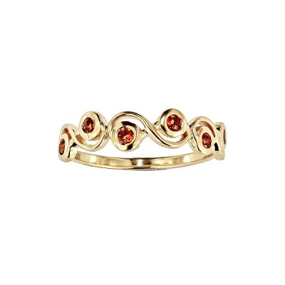 Sterling Silver Madeira Citrine Ring Over 18K Yellow Gold Plated