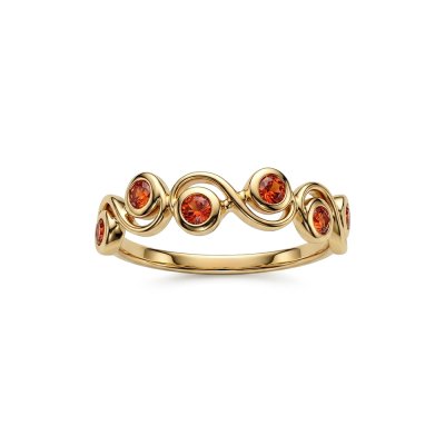 Sterling Silver Madeira Citrine Ring Over 18K Yellow Gold Plated