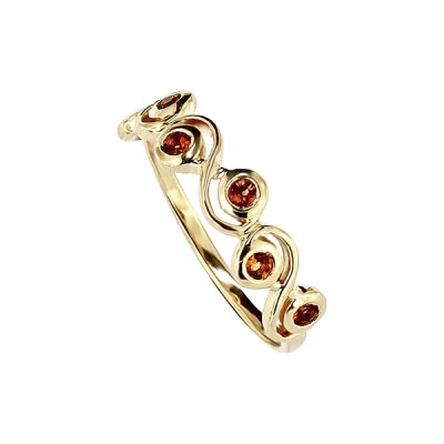 Sterling Silver Madeira Citrine Ring Over 18K Yellow Gold Plated