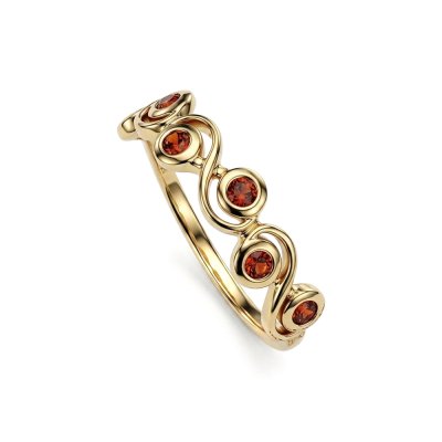 Sterling Silver Madeira Citrine Ring Over 18K Yellow Gold Plated