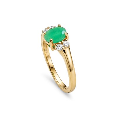 Sterling Silver Emerald and White Topaz Over 18K Yellow Gold Plated