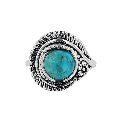 Sterling Silver Turquoise Leaf Ring