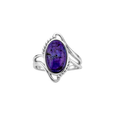 Purple Turquoise Sterling Silver Ring