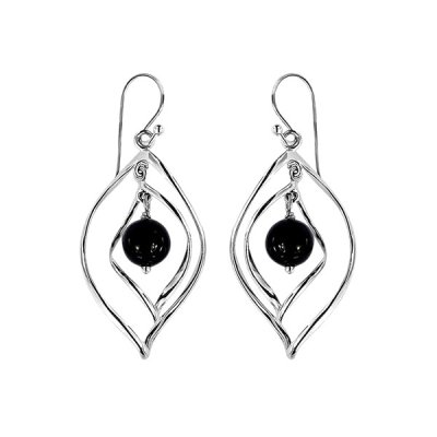 Sterling Silver Black Onyx Dangle Earrings