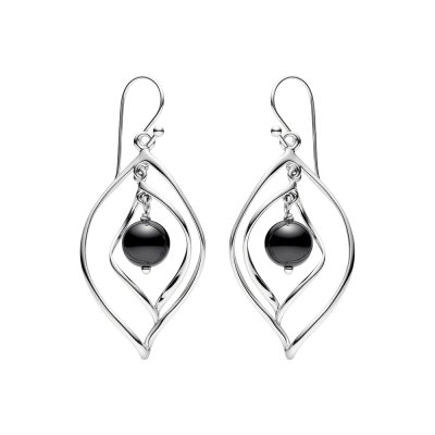 Sterling Silver Black Onyx Dangle Earrings