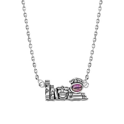 Sterling Silver Amethyst Magical Grimoire Necklace 18 Inches