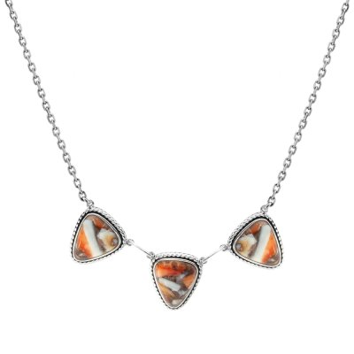 Sterling Silver Spiny Oyster Necklace 18 Inches
