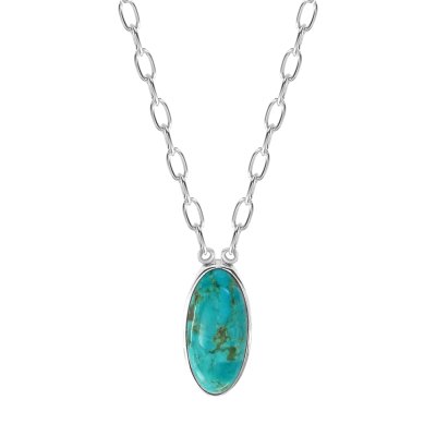 Sterling Silver Turquoise Necklace 18 Inches