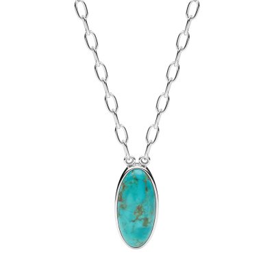 Sterling Silver Turquoise Necklace 18 Inches