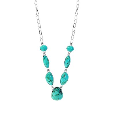 Sterling Silver Turquoise Necklace 18 Inches