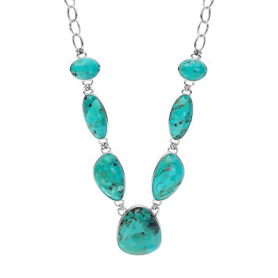 Sterling Silver Turquoise Necklace 18 Inches