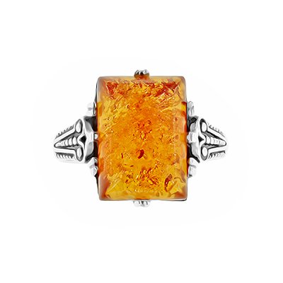 Sterling Silver Amber Ring