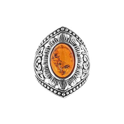 Sterling Silver Amber Ring