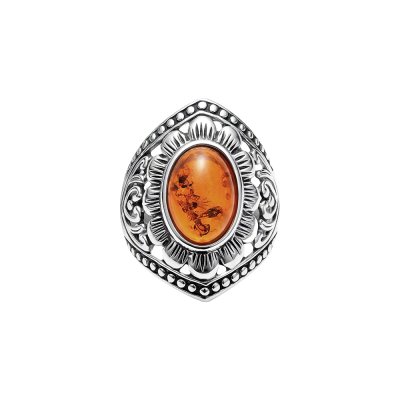 Sterling Silver Amber Ring